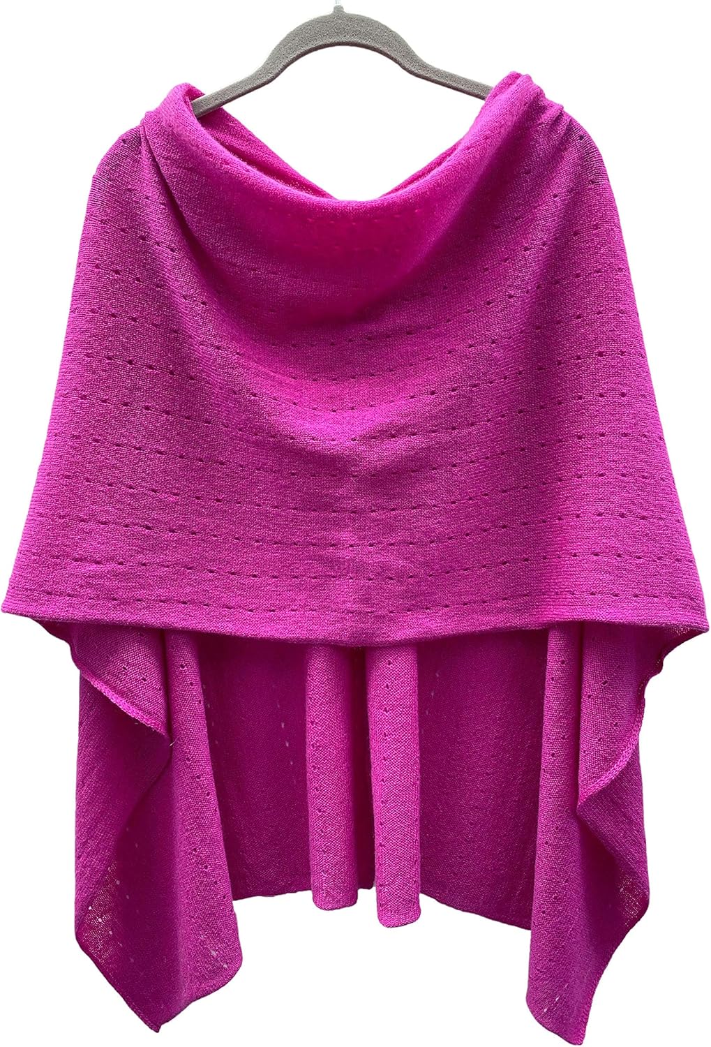 Multiwear Pure Cashmere Poncho hot Pink Fuchsia Women Travel wrap