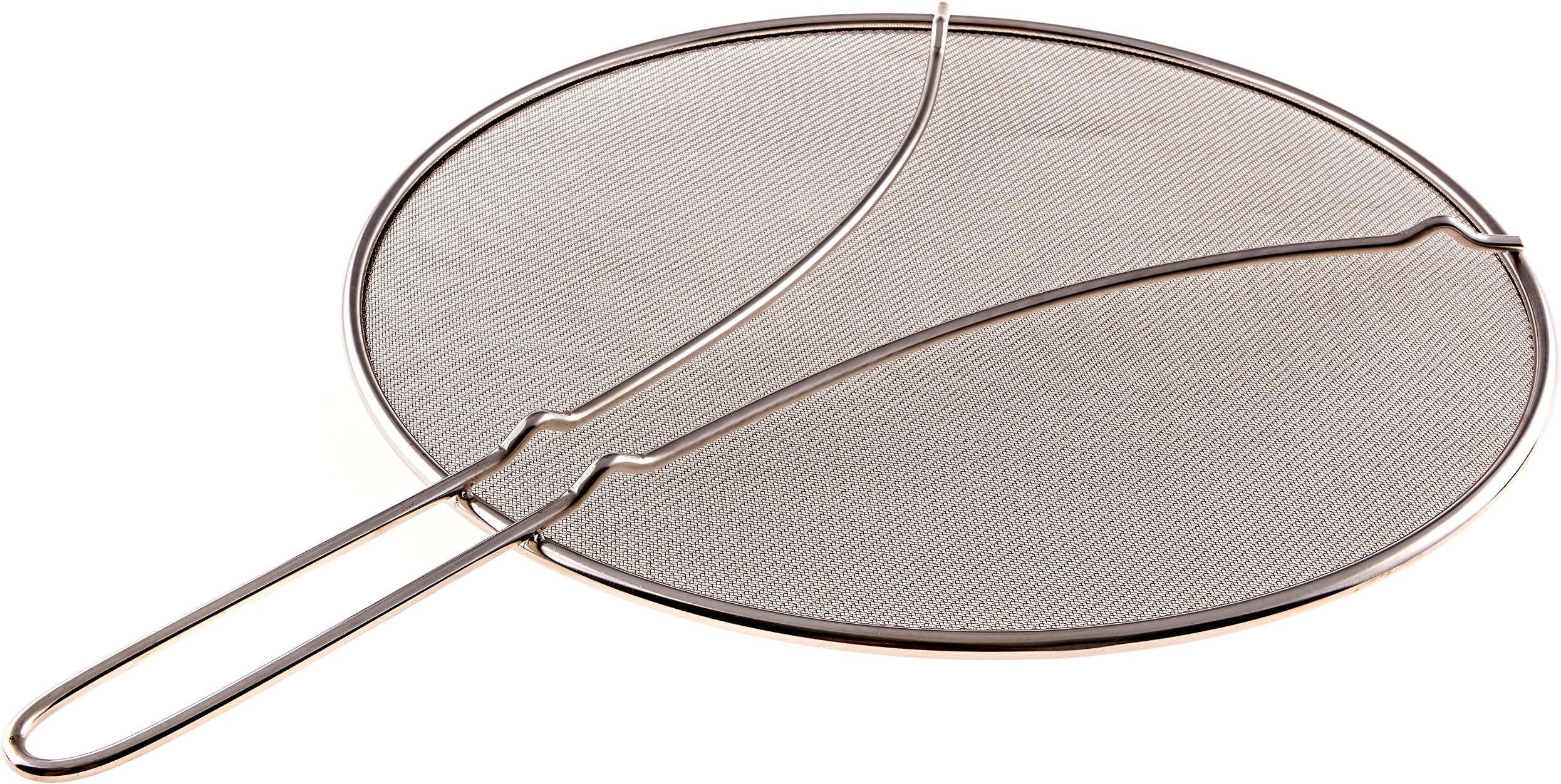 LiveFresh Stainless Steel Ultra Fine Mesh Splatter Screen with Resting Feet - A Premium Grease Guard That Fits Any Pot or Pan and Stops the Splatter, 33 CM Diameter Splash Guard