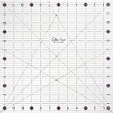 The Quilted Bear Quilting Rulers Transparent 12.5 x 12.5 inch Non-Slip