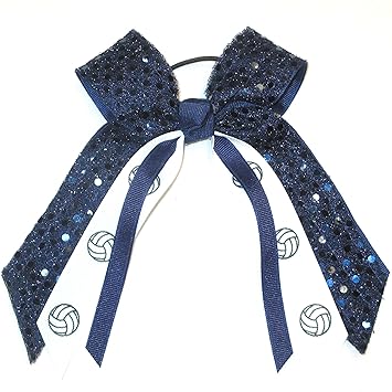 Amazon Com Volleyball Soft Touch Sequin Hair Bow Made In The