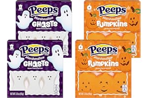 Halloween Peeps Marshmallow Candy Bulk Variety 4 Pack Ghosts and Pumpkins - 2 Ghosts and 2 Pumpkins