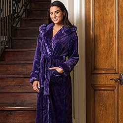 Alexander Del Rossa Women's Faux Fur Feather Hooded
