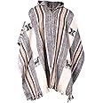 Gamboa Alpaca Wool Poncho Men Panchos Mexican with Hood Adult Cowboy and Western Hippie Poncho para Hombre