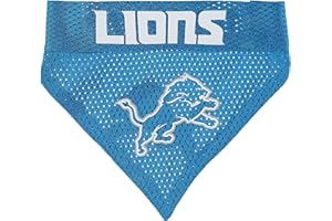 NFL Dog Bandana - Detroit Lions Reversible PET Bandana. 2 Sided Sports Bandana with a Premium Embroidery Team Logo, Large/X-L