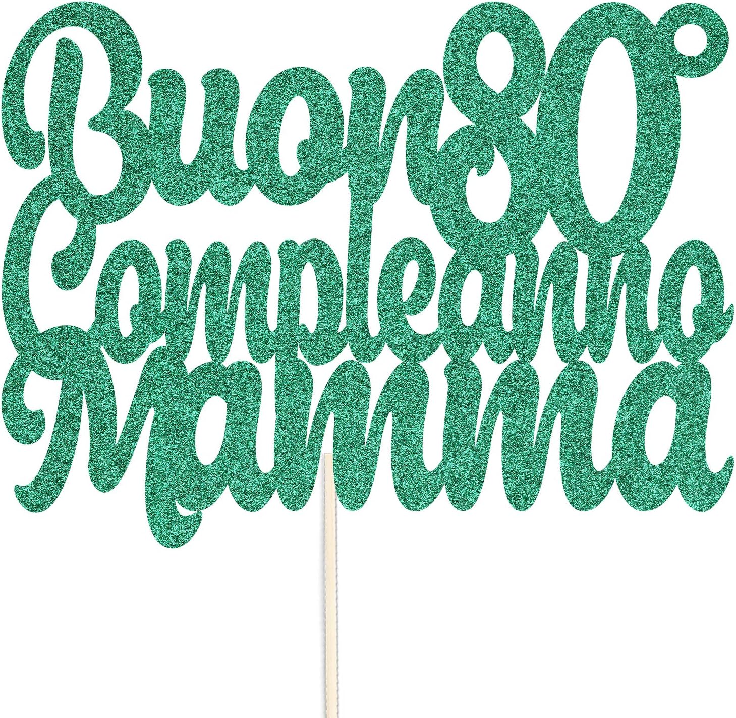 Customislandgifts Buon 80 Compleanno Mamma Glitter Topper Per Torte Decorazione Piu Colori Disponibili Verde Amazon It Casa E Cucina