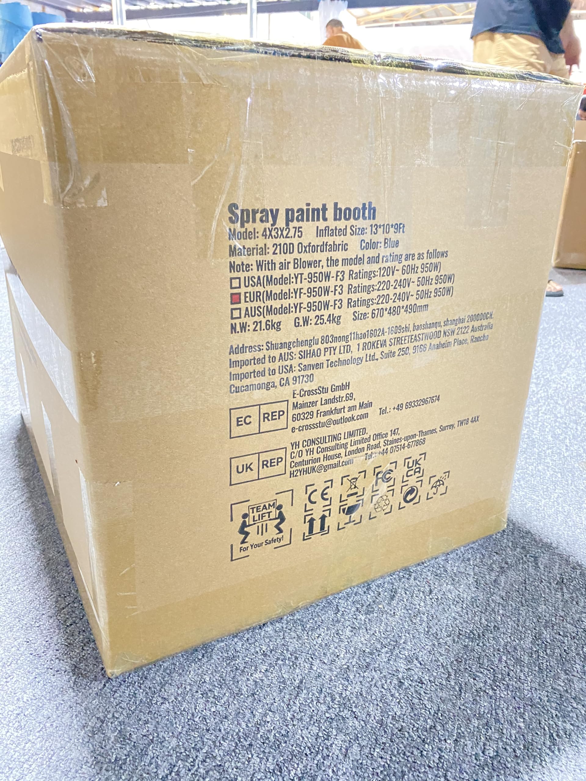 VEVOR Inflatable Paint Booth, 13x10x9ft Inflatable Spray Booth, 950W High Powerful Blower Spray Booth Tent, Car Paint Tent Air Filter System for Car Parking Workstation Motorcycle Garage