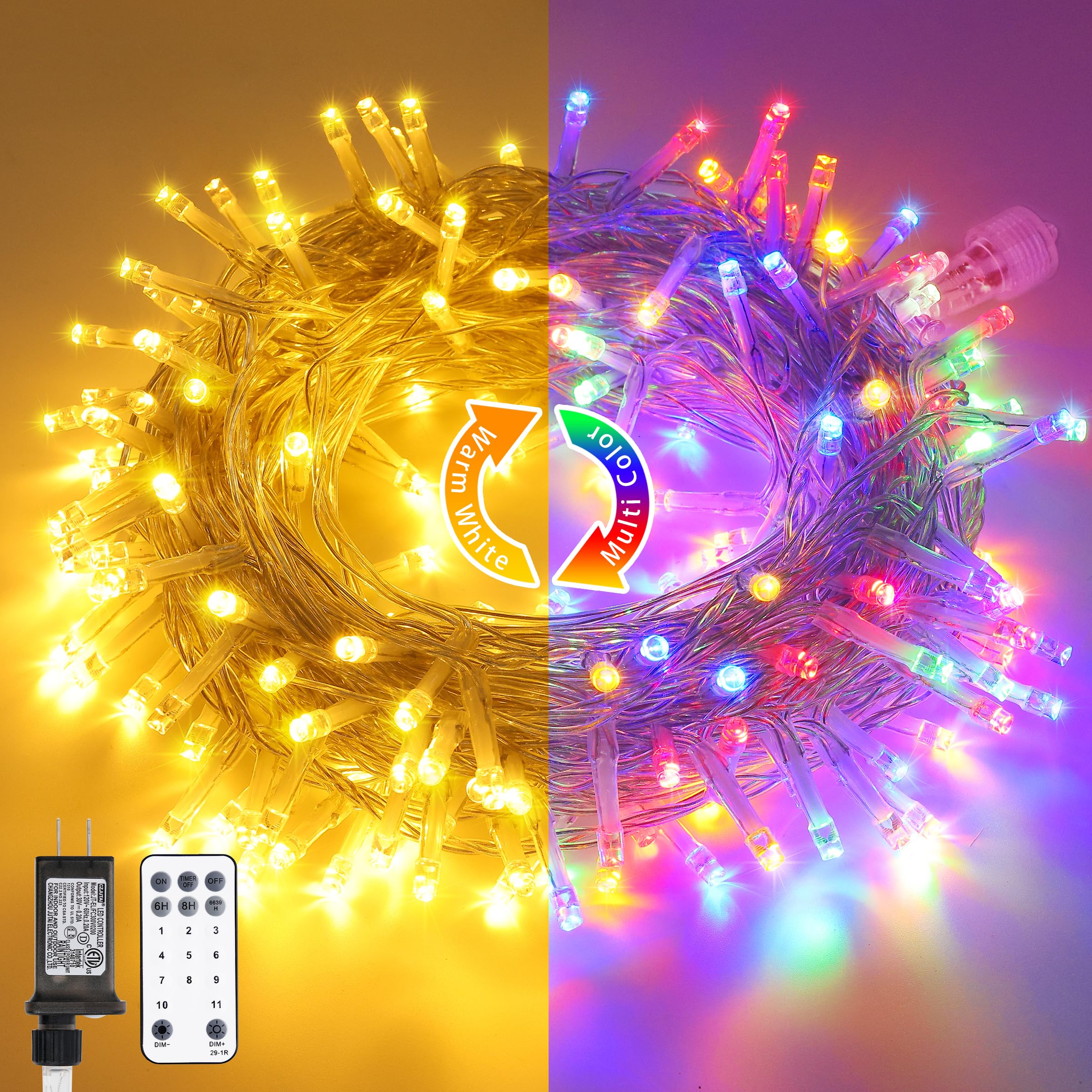 JMEXSUSS 200 LED Christmas String Lights Outdoor