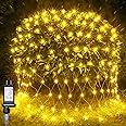HeKation Christmas Net Lights Outdoor for Bushes, 200 Led Net Lights Outdoor Mesh Lights for Tree, Party, Wedding (9.8'x6.6', Plug in, Warm White)