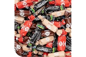 CRAZYOUTLET Taffy Candy Mix - 2 Pound Bag (150 Count) - Individually Wrapped Vanilla, Chocolate, Strawberry Caramels and Coffee Chews - Assorted Candy Variety Pack