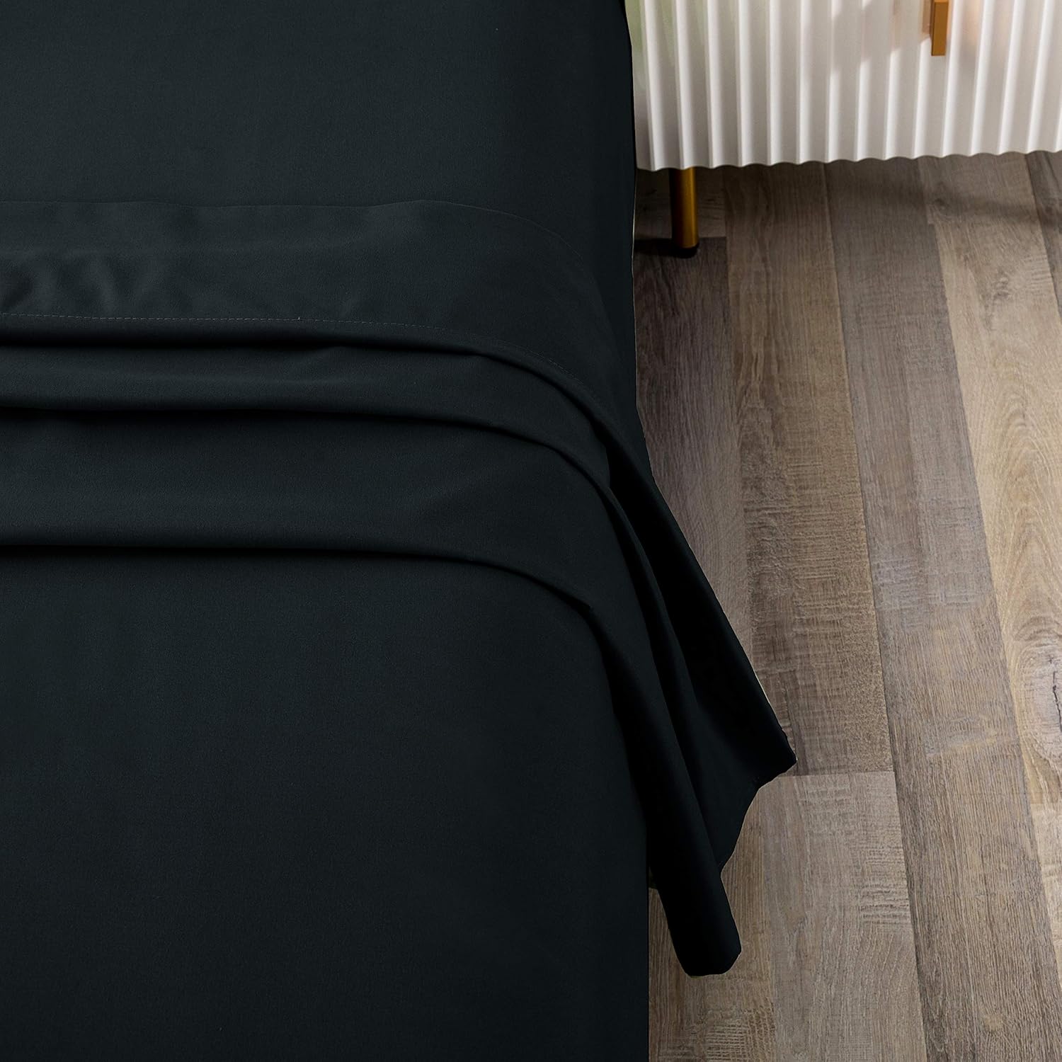 Toodou Soft Brushed Microfiber Black Full Size Flat Sheets-Comfortable and Durable Flat Sheet is Made of Premium Fabric Which Have Great Breathability: Kitchen & Dining