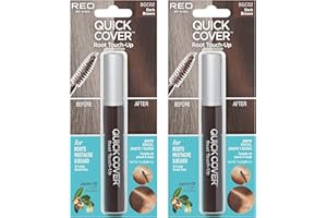RED by KISS Quick Cover Root Touch Up Rescue (Dark Brown 2 Pack), Mascara Natural Water-Resistant Temporary Gray Concealer Co