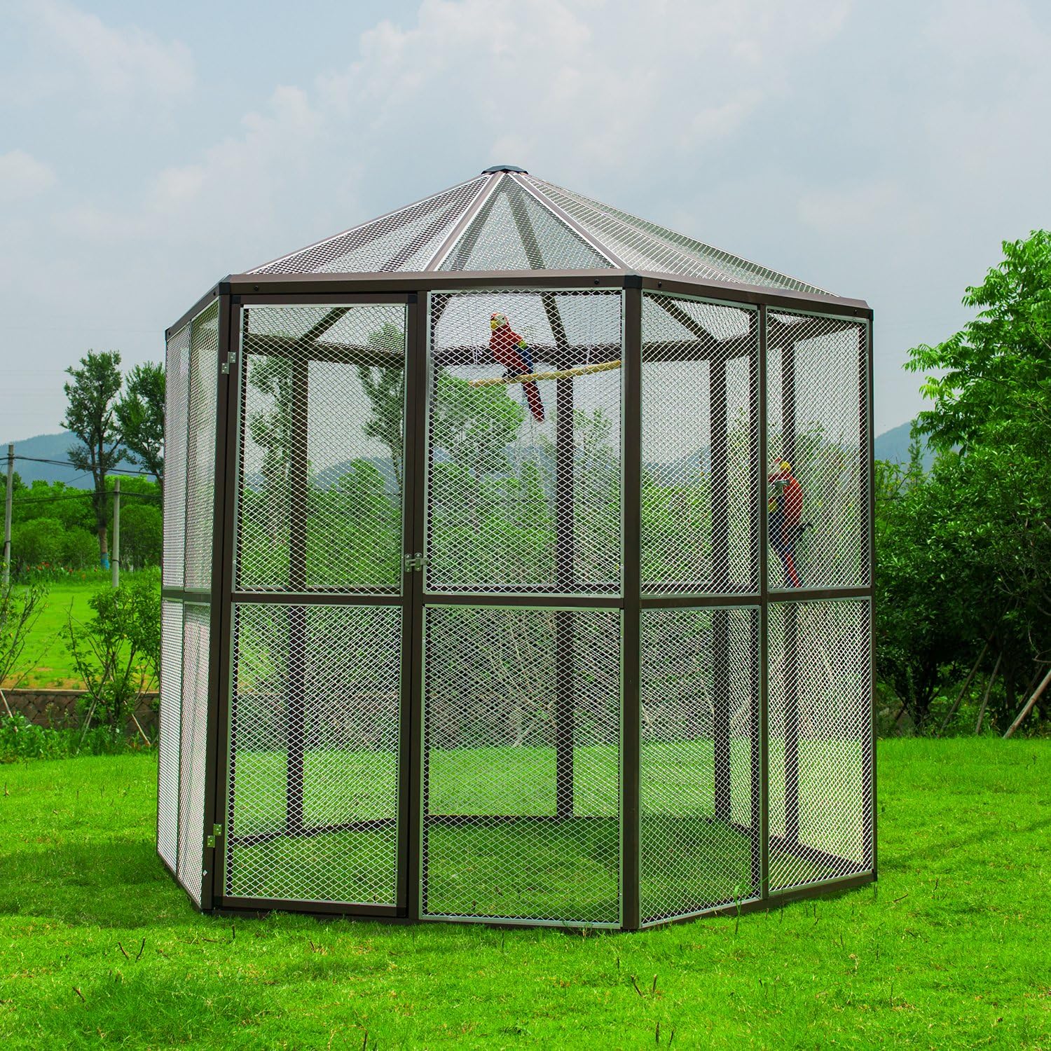 Sliverylake Big Walk-in Bird Aviary Cage Parrot Macaw Reptile Hexagonal Design