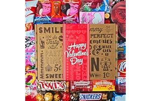 VINTAGE CANDY CO. VALENTINES DAY CANDY CARE PACKAGE Vday Basket Variety Gift Box Hamper Filled With Valentine Milk Chocolate Hearts, Kisses, Cherry Lips, Seasonal Foil Candies, and More! PERFECT For Her, Him, Girls, Boys, Kids, Adults, Students