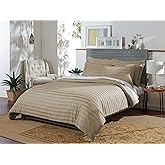 King Duvet Cover by Pure Bamboo, 3 Piece Set, Genuine 100% Organic Viscose Derived from Bamboo, Luxuriously Soft and Cooling, 2 Pillowcases (King, Jacquard Sand)