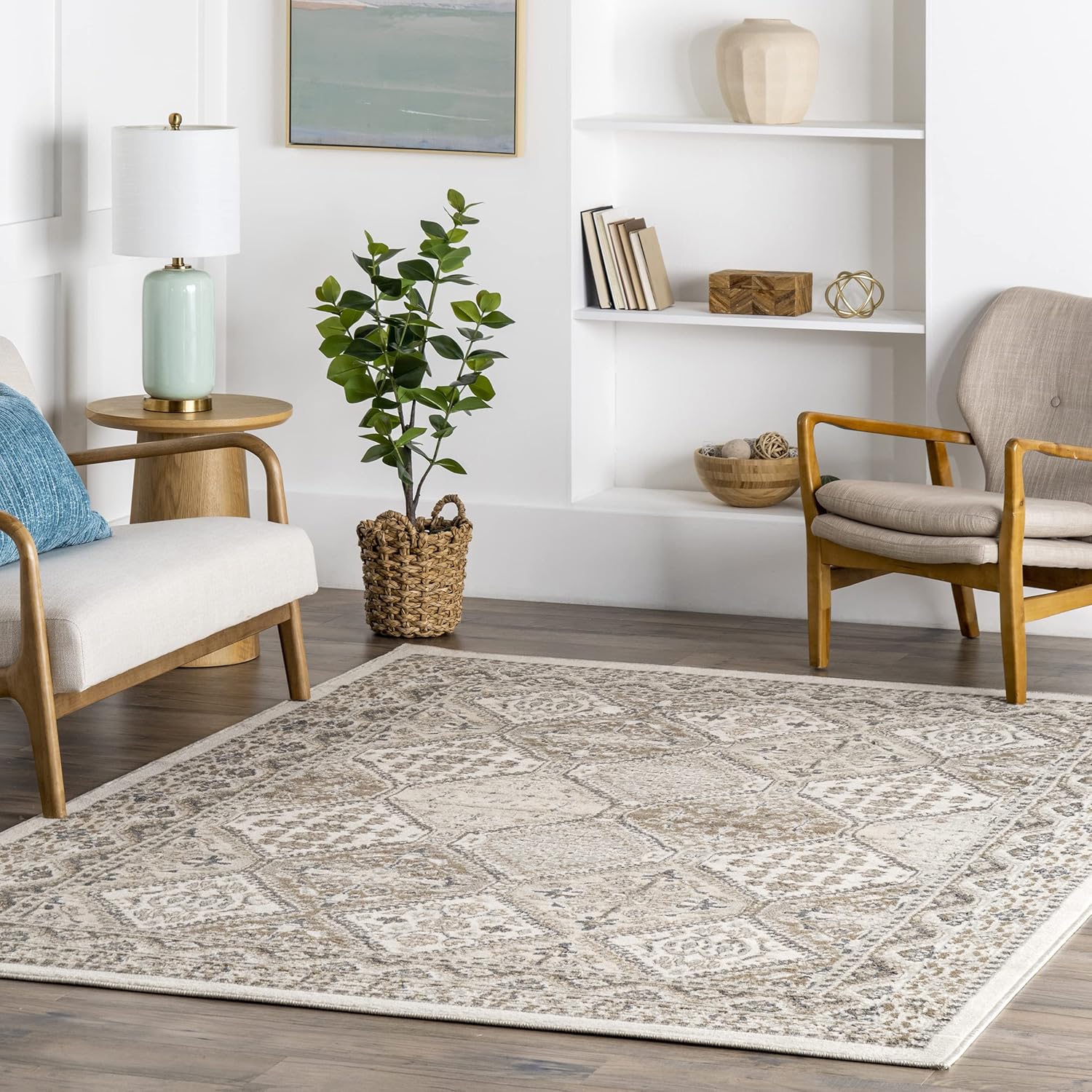 Rugs, Pads & Protectors - nuLOOM Becca Traditional Tiled Area Rug, 8' x 10', Beige