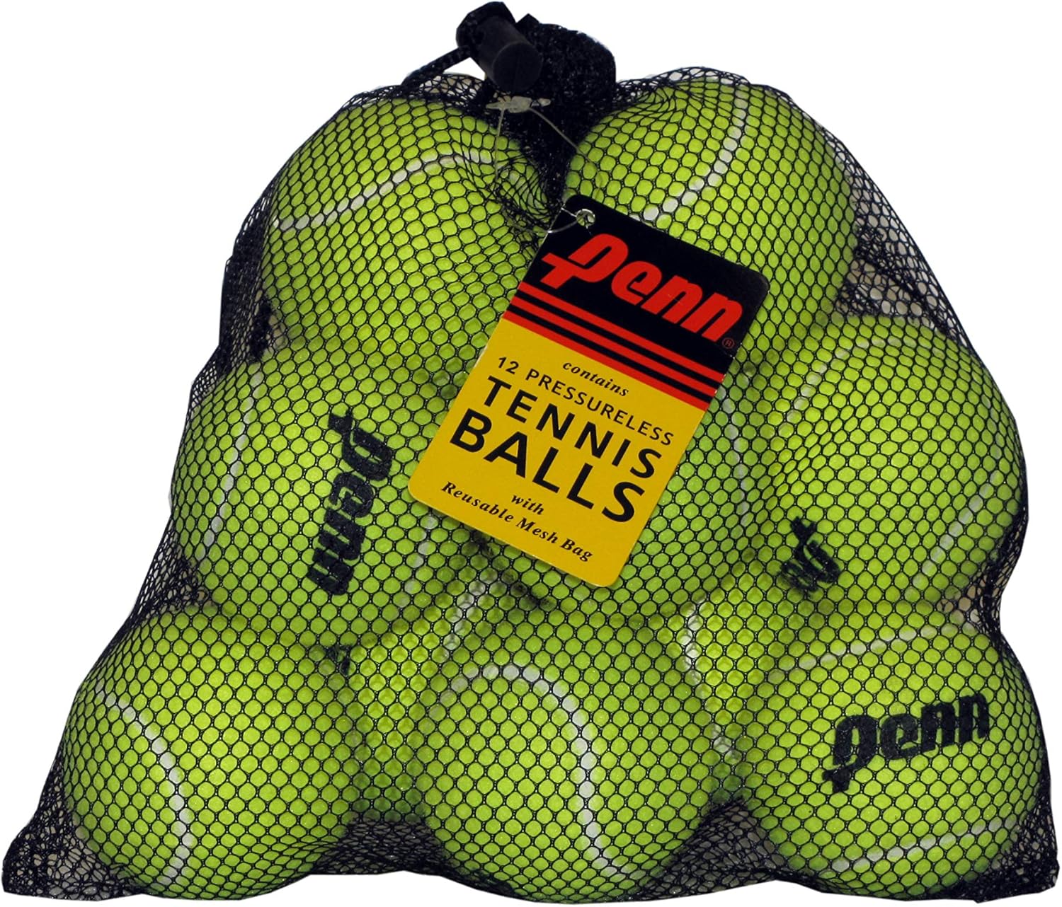 Penn Pressureless Tennis Balls - Non-Pressurized Training / Practice Tennis Balls - Mesh Bag of 12 : Tennis Balls : Sports & Outdoors