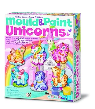 4M 00-04708 Mould & Paint-Glitter Unicorns, bunt