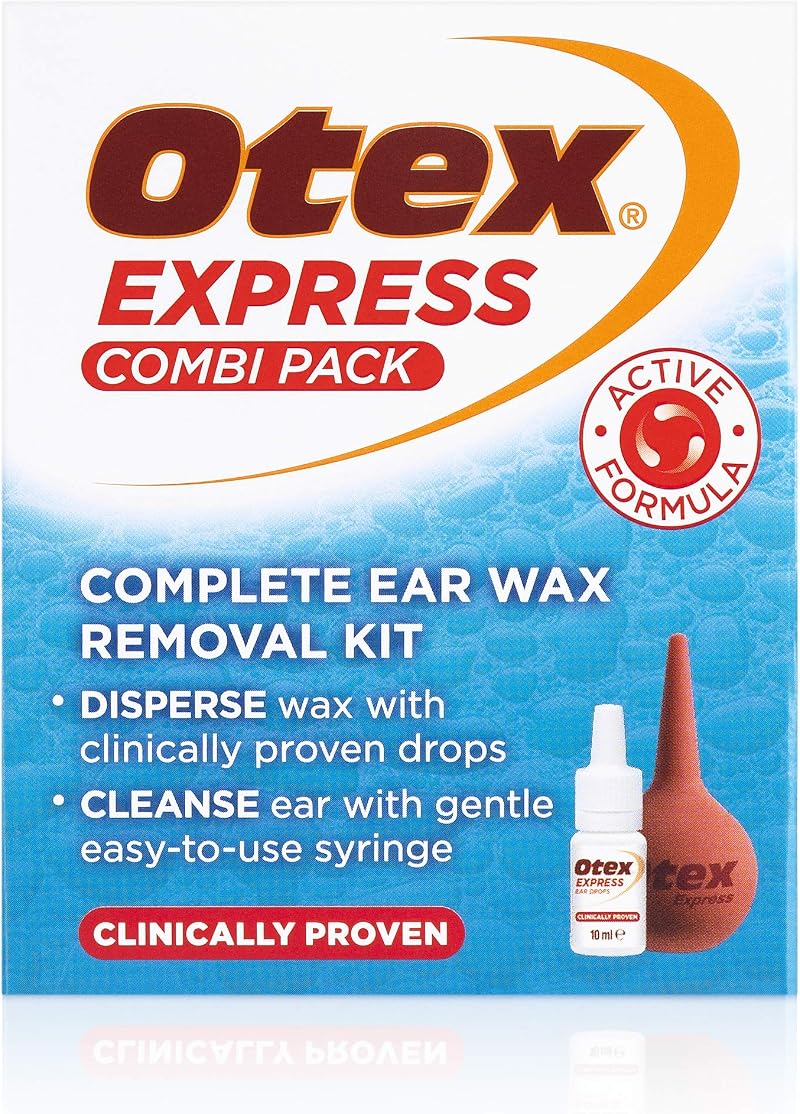 OTEX Otex Express Combi Pack Ear Drops 10ml Bulb Syringe Kit