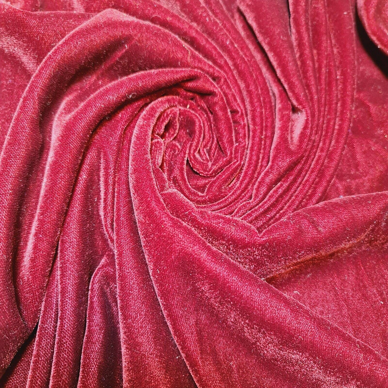 Luxurious Soft Three Crown Micro 5000 Velvet Dress Craft Fabric Material Suitable for Home Decor, Curtains, Upholstery & More 44" - 112 cm Wide Sold As 1 Meter Pre - Cut Lengths (Maroon)
