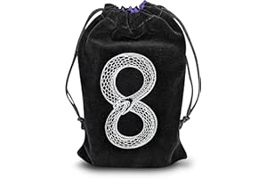 Miriyan Mystical Serpent Tarot & Dice Bag I Velvet & Satin Drawstring Pouch Ideal Size for Tarot Cards & Oracle Cards, DnD, D&D, Dungeons and Dragons Accessories, Runes & Jewelry I Travel & Gift Bag