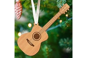BEEFAST Guitar Ornament - Guitar Christmas Ornament, Guitar Xmas Ornament, Acoustic Guitar Ornament - Guitar Gifts for Guitar Lovers, Guitarist, Music Lovers, Guitar Teacher - Wooden Christmas Ornament