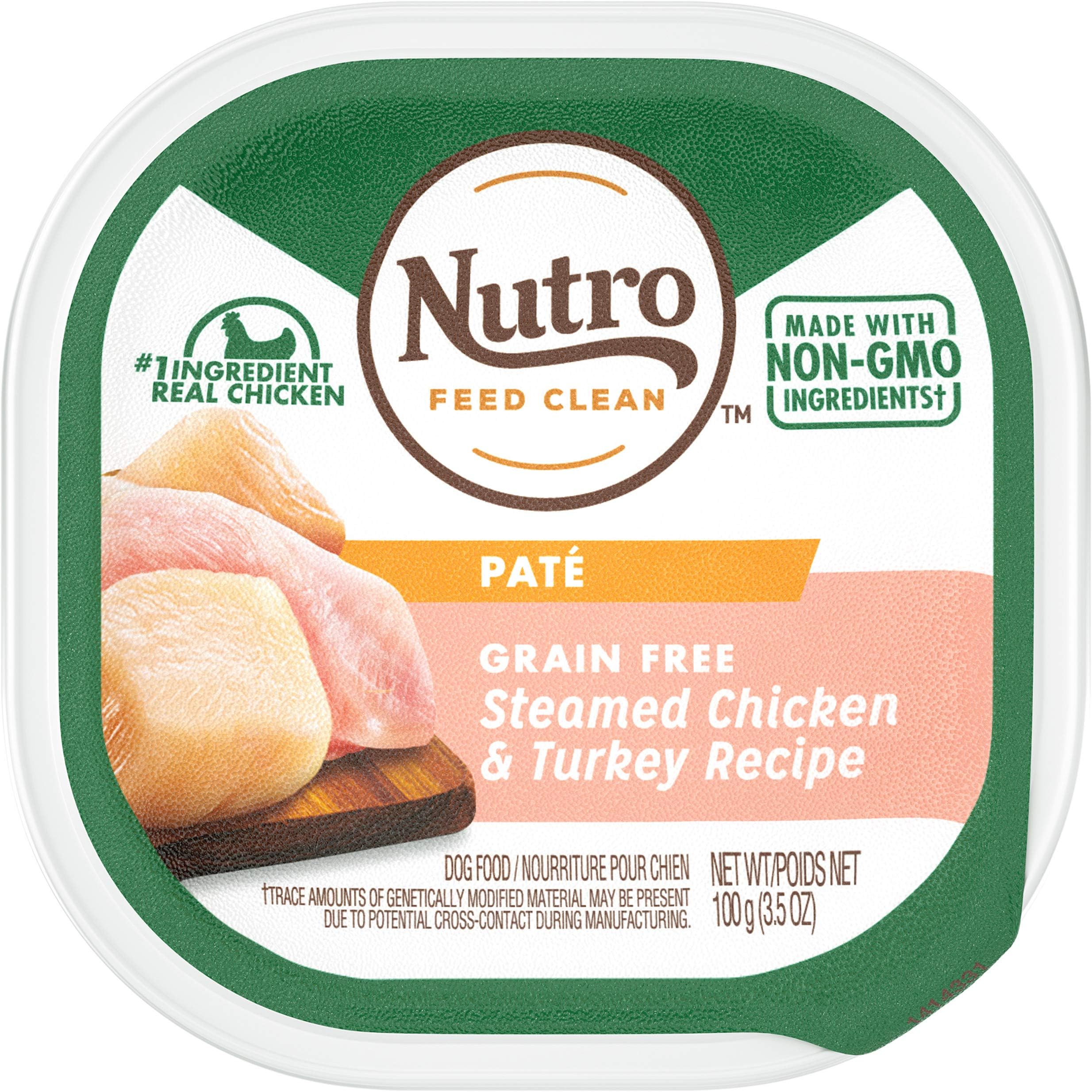 Nutro Paté Grain Free Wet Dog Food Adult & Puppy, 3.5 oz Trays (Pack of 24)