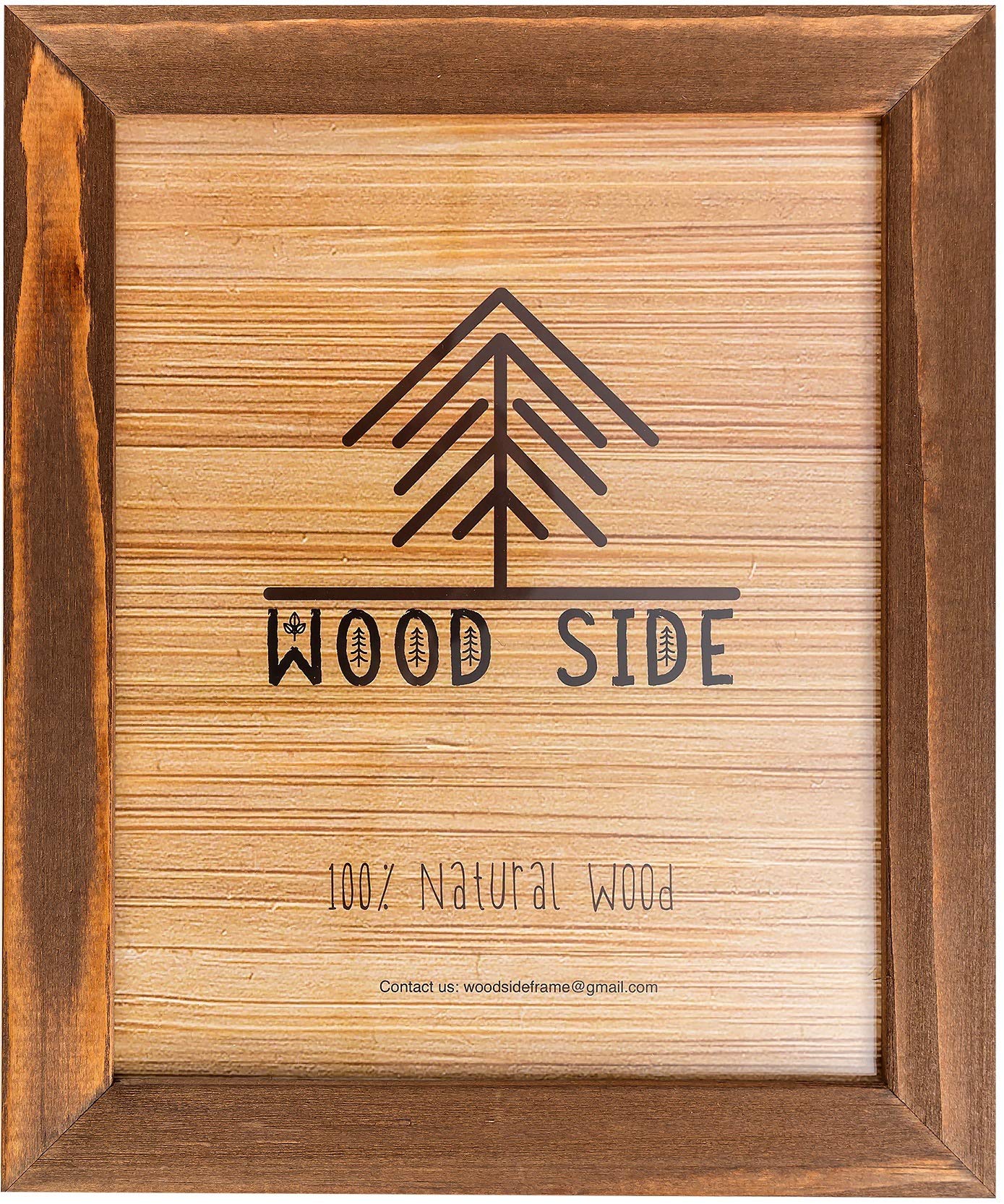 Rustic Wooden Picture Frame 11x14 Inch - Natural Solid Eco Barn Wood for Wall Mounting Photo Frame - Honey Brown