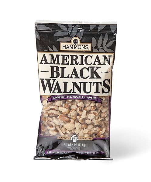 HAMMONS, WALNUTS FANCY LARGE OZ HIGHEST PROTEIN NUT NONGMO NATURALLY GLUTENFREE TOP KETO NUT, AMERICAN BLACK, 4 OUNCE