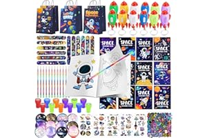 146pcs Space Party Favors Bags Fillers Includ Outer Space Goodie Bags Stickers Stamps Bracelets Solar System Coloring Books P
