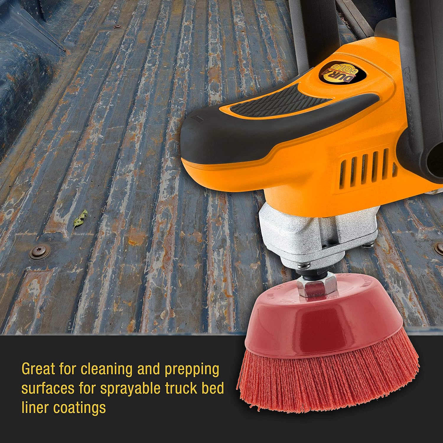 Dura-Gold 6" Abrasive Filament Nylon Bristle Cup Brush - Coarse Sanding Scuffing Brush, 5/8" 11 Thread, 1/4" Drill Arbor - Remove Rust, Corrosion, Paint - Surface Prepping for Truck Bed Liner Coatings: Industrial & Scientific