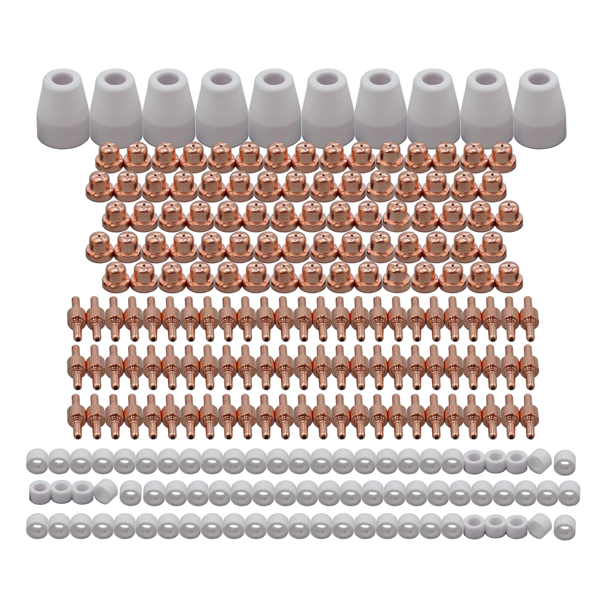 RIVERWELD PT-31 LG-40 JG40 Plasma Cutting Torch Consumables Standard Tips Nozzle 18866 Electrode 18205 Shroud Shield Ceramic Cup 18204 Fit Cut 40 50 CT-312 Plasma Cutter 235pcs