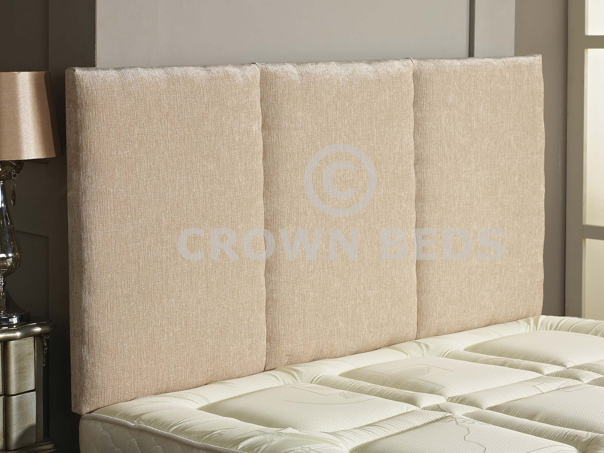 CROWNBEDSUK quality alton chenille headboard in 2ft6,3ft,4ft,4ft6,5ft,6ft Stone, 4ft (small double) 20