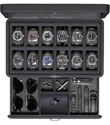 Amazon.com: ROTHWELL Luxury Watch Display Case for 4 Watches