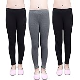 IRELIA Girls Leggings 3 Pack Modal Size 4-16 Stretchy Pants