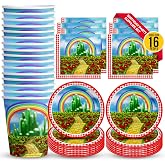 The Wonderful Wizard of Oz Birthday Party Supplies Set Plates Napkins Cups Tableware Kit for 16