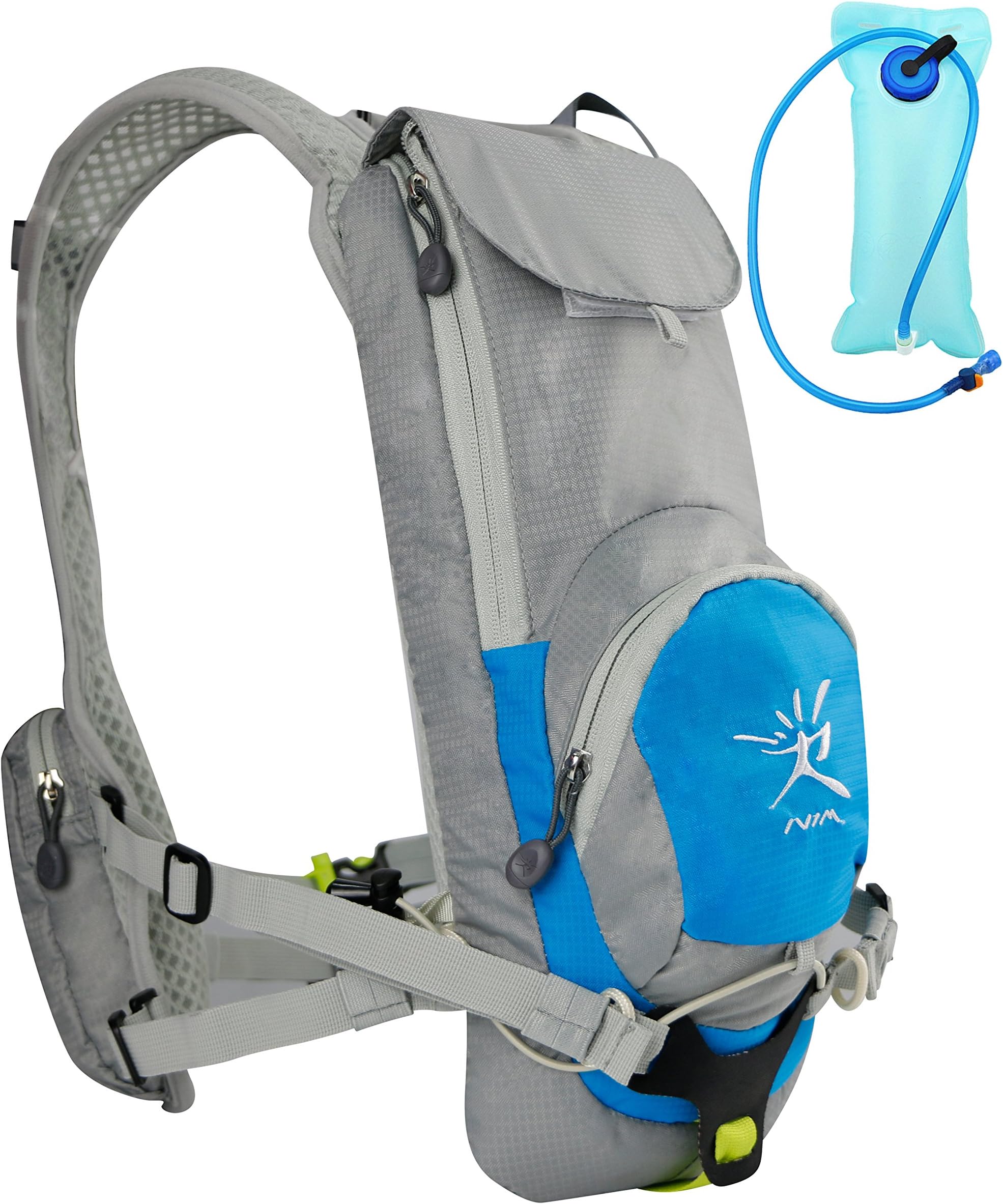 IVIM Hydration Packs Backpack with 2L Water Bladder Fits Men and Women for Hiking, Running, Biking, Cycling and Camping (Blue, Backpack and Bladder)