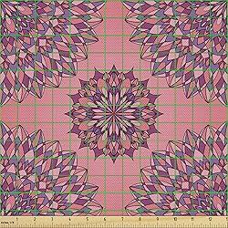 Ambesonne Purple Mandala Fabric by The