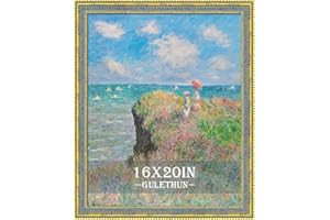 GULETHUN 16x20 Picture Frame Gold - Vintage Photo Frame 16 by 20, Retro Home Decor Wall Hanging Gallery Frames, Sturdy, Plexiglass, Ornate Gold Raised Poster Frame for Vertical & Horizontal Display