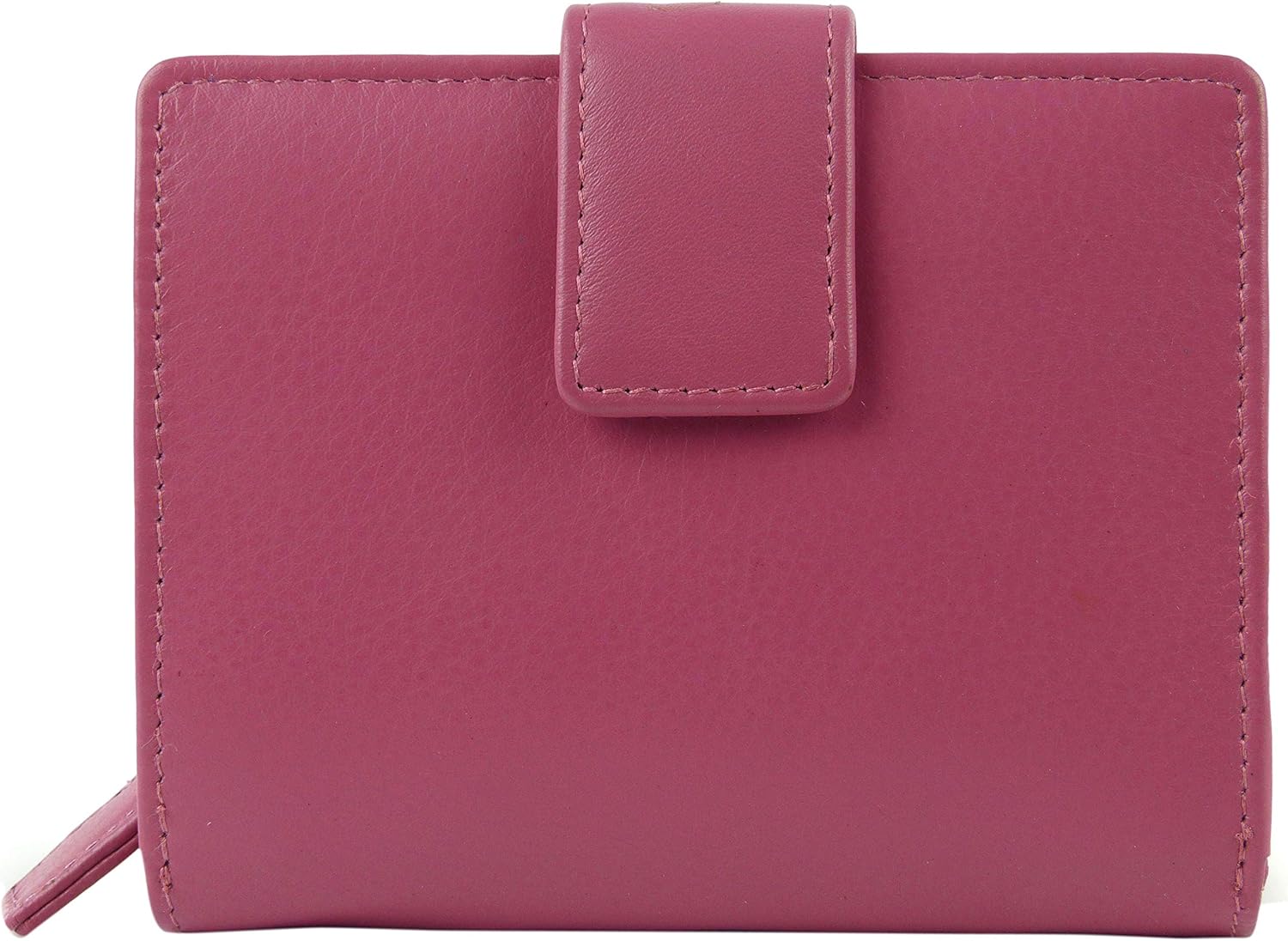 Prime Hide Ladies Compact Leather Purse/Wallet Quality Gift Colourful (Fuchsia)