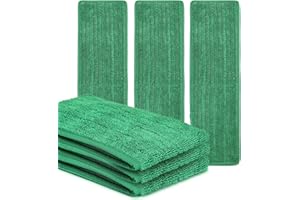 L LUKE SUPPLY Matthew 18'' Microfiber Mop Replacement Pads for Wet Dry Reusable Mops Floor Home Commercial Cleaning Refills, Machine Washable Compatible with Bona Mop&Any Microfiber Flat Mop System Green (3 Pack)