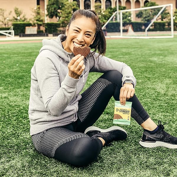 HONEY STINGER ORGANIC GLUTEN FREE SALTED CARAMEL WAFFLE, ENERGY STROOPWAFEL FOR EXERCISE, ENDURANCE AND PERFORMANCE, SPORTS NUTRITION FOR HOME & GYM, PRE & POST WORKOUT, 16.96 OUNCES (PACK OF 16)