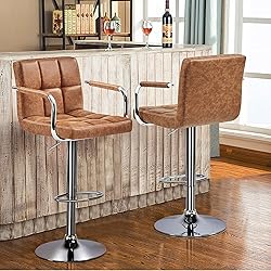 Yaheetech Bar Stools Set of 2, PU Leather