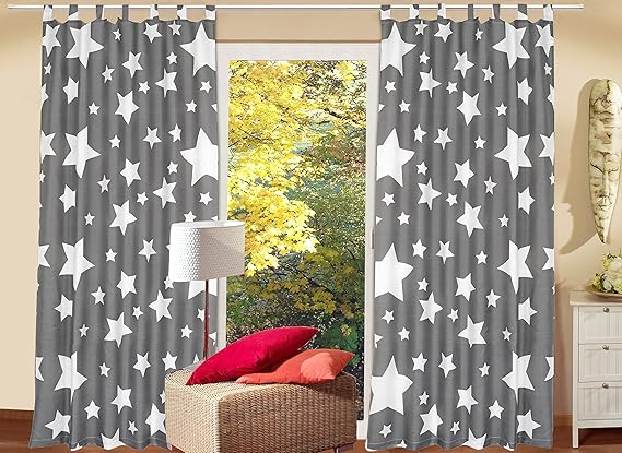 Schlaufenschal KAMACA 2er Set Gardine Dekoschal Stars All Over blickdichter Fensterschal Größe 140 x 240 cm EIN BLICKFANG in 
