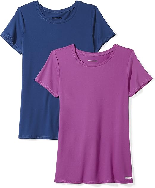 Amazon Essentials Women's 2Pack Tech Stretch ShortSleeve Crewneck T