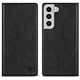 ZZXX for Samsung Galaxy S22 Wallet Case with [RFID Blocking] Card Slot Stand Strong Magnetic Leather Flip Fold Protective Phone Case for Samsung Galaxy S22 Case Wallet(Black-6.1 inch)