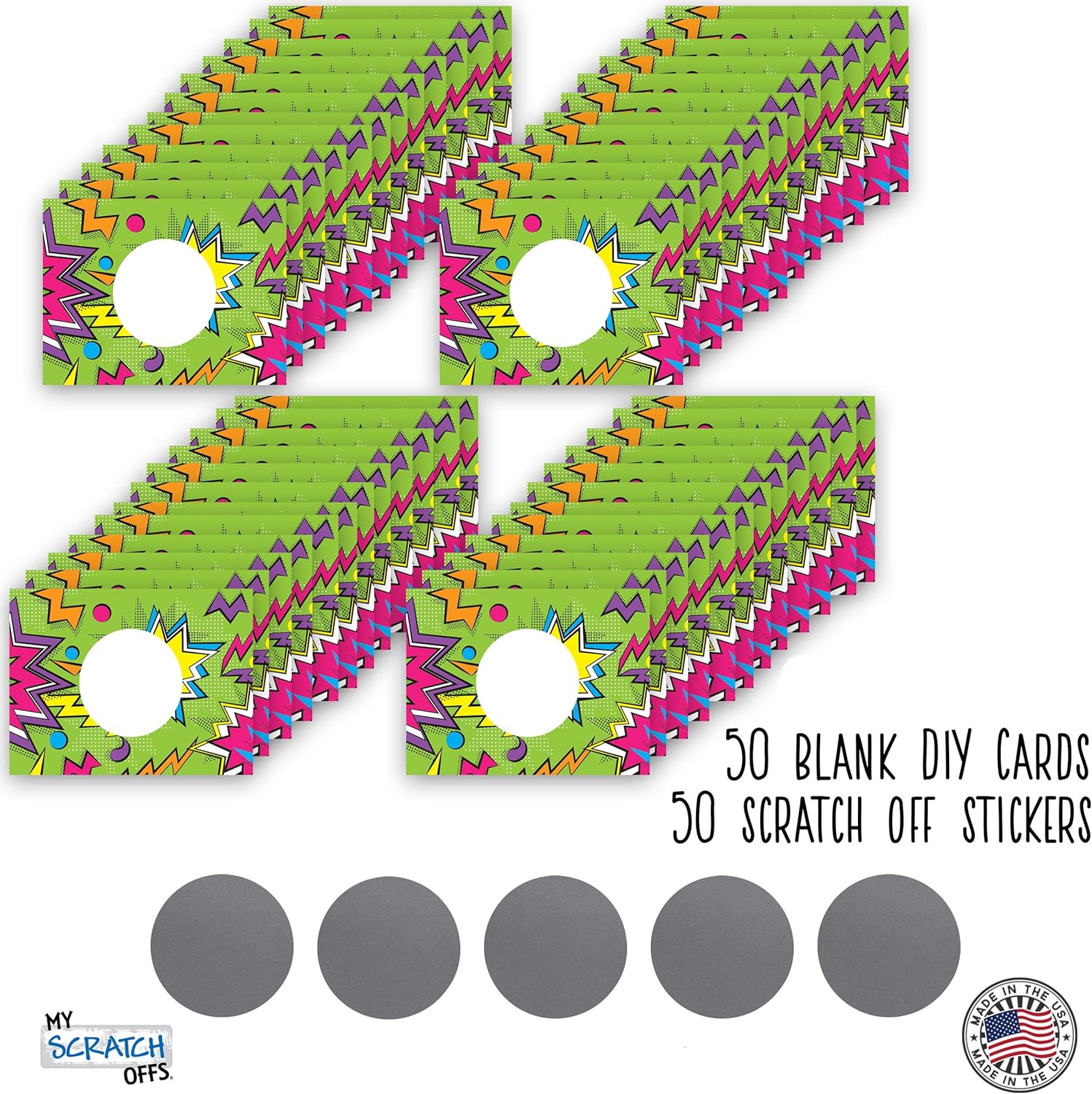 My Scratch Offs Scratch-Off Card Prizes for Kids Students Teacher Supplies for The Classroom 50 Pack: Toys & Games