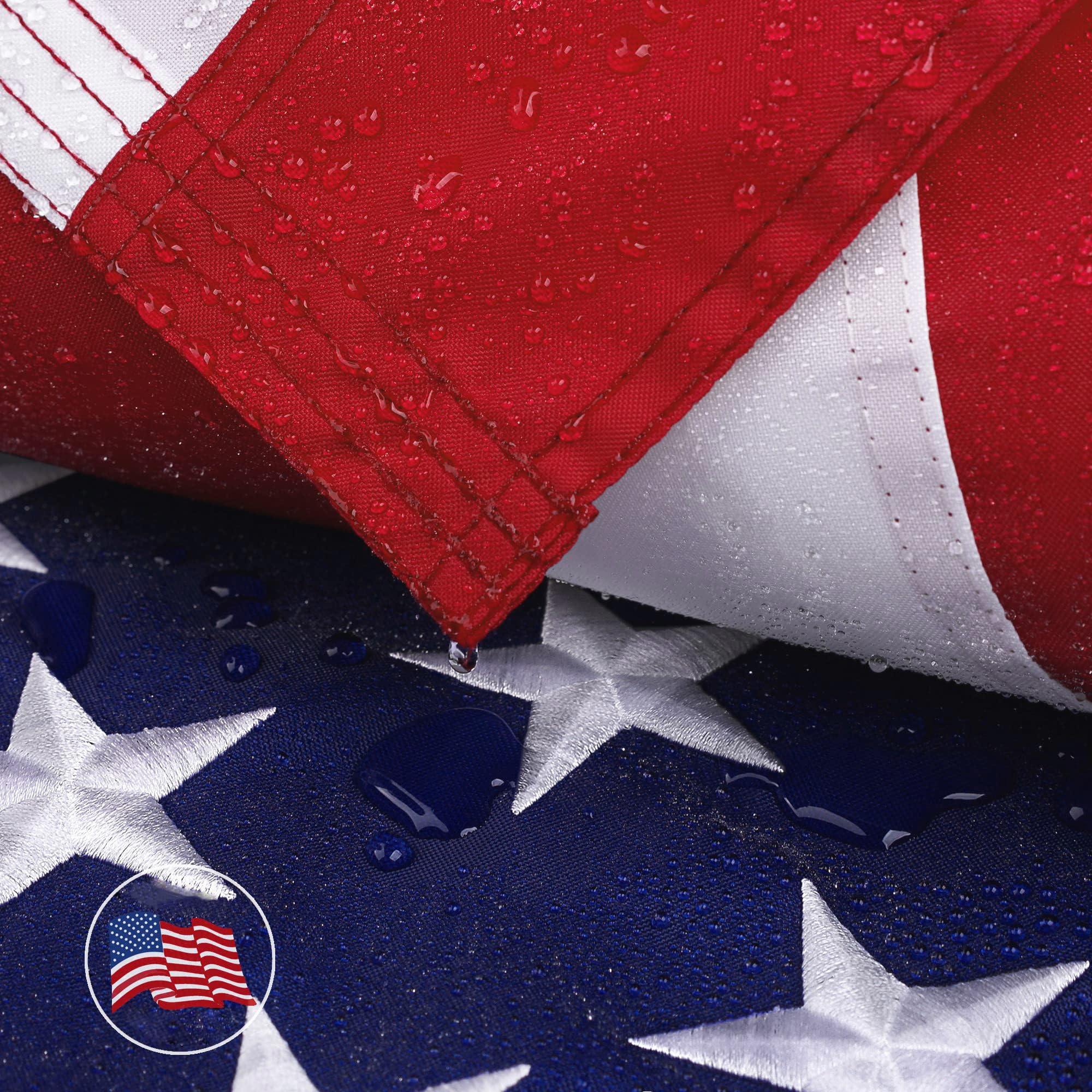 Photo 1 of American Flag 3x5 Ft for Outside, Heavy Duty Nylon US Flags for High Wind Outdoor, Fade Resistant and Waterproof USA Flag with Embroidered Stars, Sewn Stripes, Brass Grommets