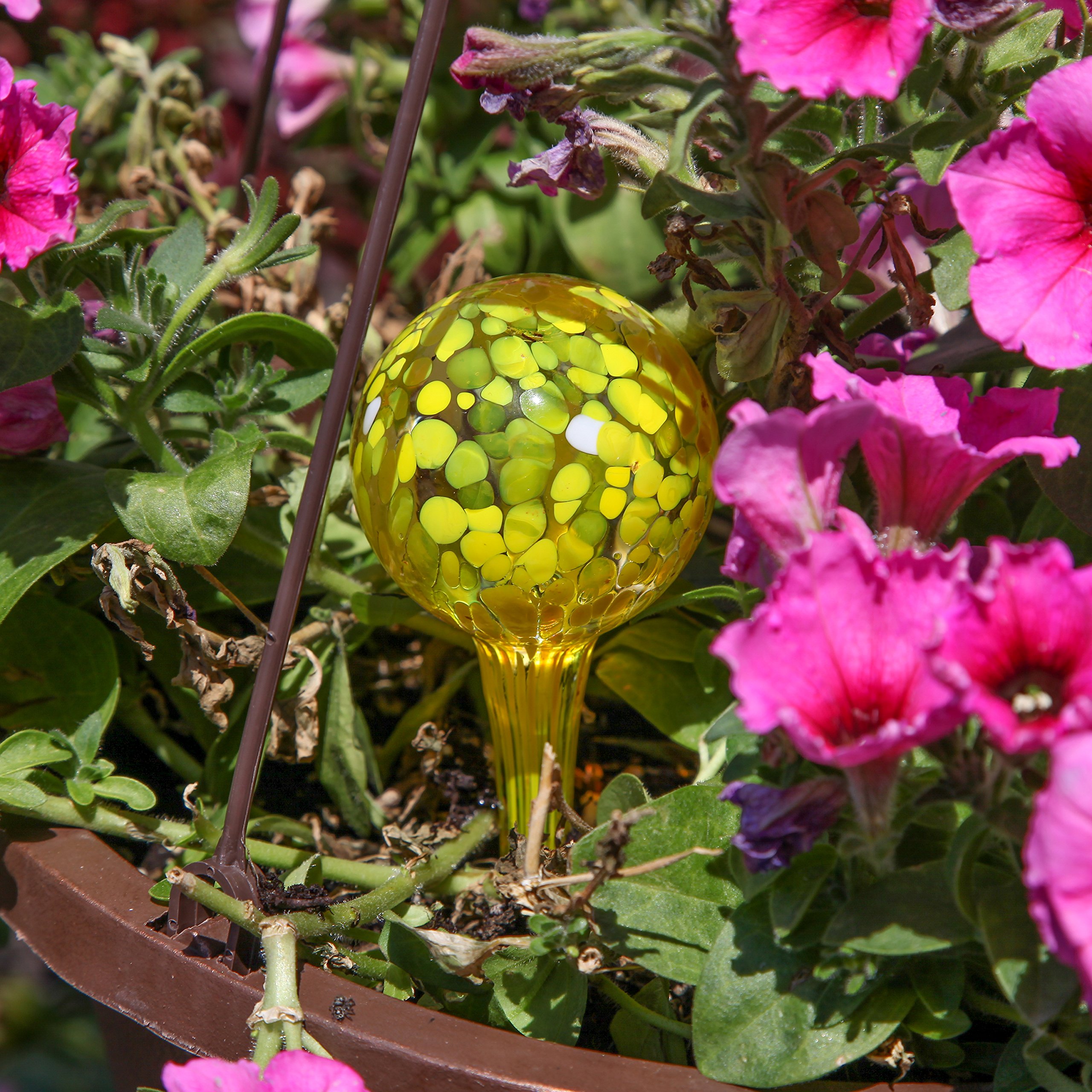 Miles Kimball Set of 6 Small Multicolored Glass Plant Watering Globes-Each Measures 6" L x 2.5" D