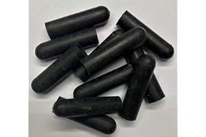 dexierp Protection Force Round Cap for 3/8" 9.5mm OD X38 mm Length (Pack of 100) Pipe Post Tube End Cover M10 Screw Thread Protectors Elastic Black Rubber