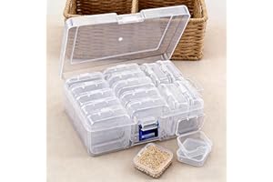 14PCS Transparent Storage Box Set Plastic Organizer With Adjustable Dividers For Jewelry, Beads, DIY Crafts, Home Storage, Tr
